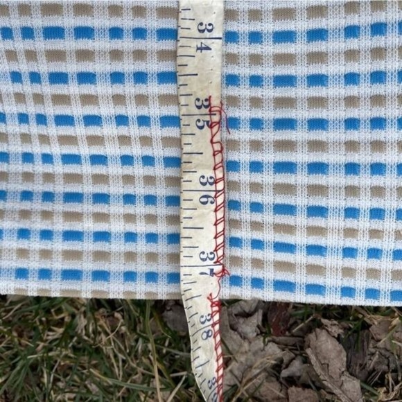 Vintage 60s Shift Dress Short Sleeves Handmade Back Zip White Squares Sz Large - Picture 11 of 12